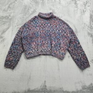 Nordstrom ELODIE Sweater Womens‎ XL Multicolor Turtleneck Drop Shoulder Boxy